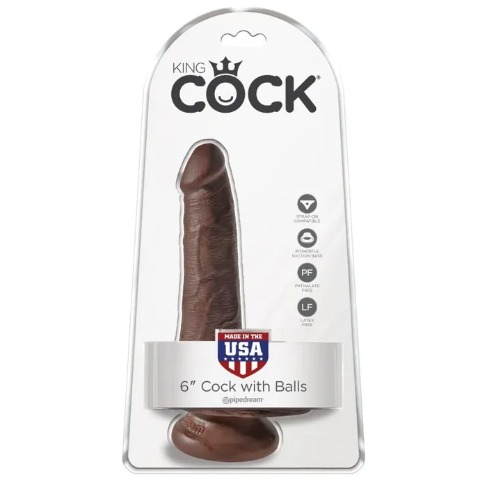 Dildos Pipedream King Cock 6 Cock With Balls Brown