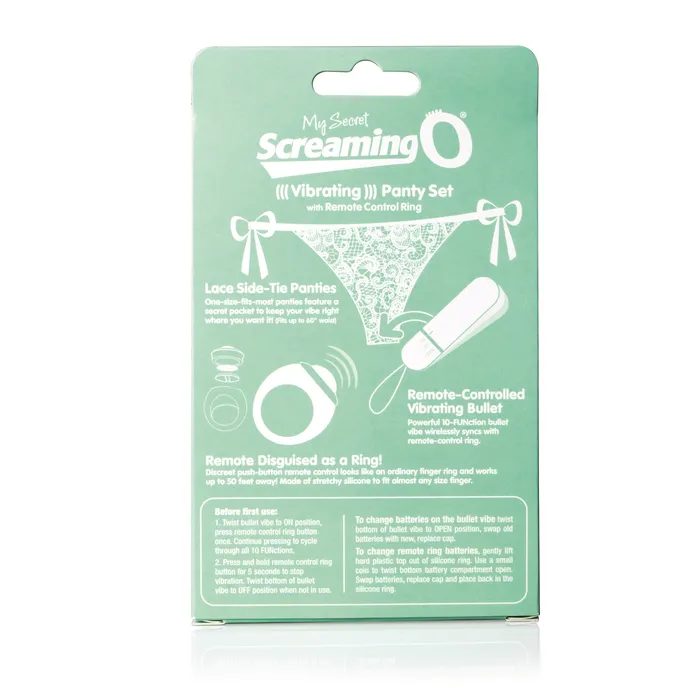 Female Sex Toys Screaming O My Secret Screaming O Vibrating Panty Set White Each