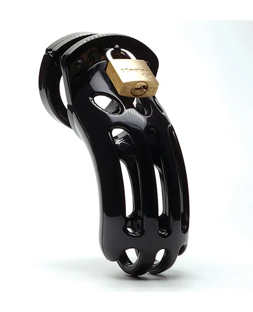 The Curve 3 34 Curved Cock Cage Lock Set Black AL Enterprises INC Dildos
