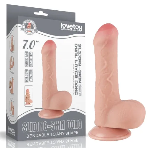 Dildos Lovetoy 7 Inch Sliding Skin Dual Layer Bendable Dong Lovetoy Dildos Lovetoy 7 Inch Sliding Skin Dual Layer Bendable Dong Lovetoy