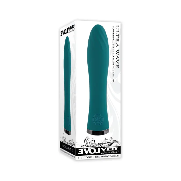 Vibrators Evolved Evolved Ultra Wave Rechargeable Vibrator Teal