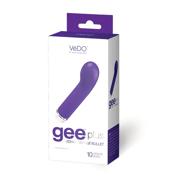 Gee Plus Rechargeable Vibrator Into You Indigo Vedo Female Sex Toys