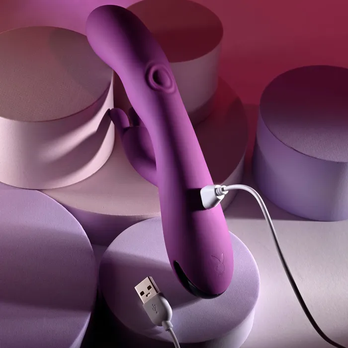 Playboy Pleasure Female Sex Toys Playboy Pleasure BUSY BUNNY 226 cm USB Rechargeable Rabbit Vibrator with Tapping Shaft Playboy Pleasure Female Sex Toys Playboy Pleasure BUSY BUNNY 226 cm USB Rechargeable Rabbit Vibrator with Tapping Shaft
