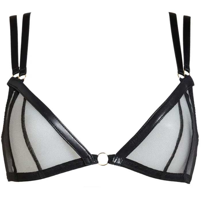 Je Joue UK Male Sex Toys Nina SeeThrough Soft Cup Bra Nowire Leather Strap