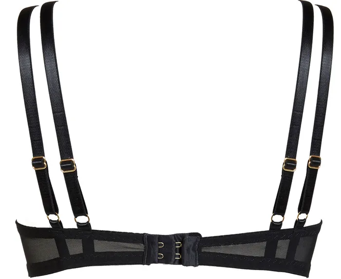 Je Joue UK Male Sex Toys Nina SeeThrough Soft Cup Bra Nowire Leather Strap