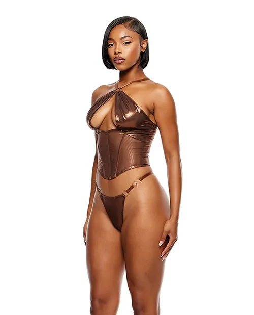 Forplay Female Sex Toys Liquid Metal Metallic Mesh Bustier wGString 2 pc Set Metallic Copper Forplay Female Sex Toys Liquid Metal Metallic Mesh Bustier wGString 2 pc Set Metallic Copper