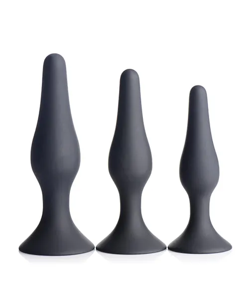 XR Brands Anal Master Series Triple Tapered Silicone Anal Trainer Black Set Of 3 XR Brands Anal Master Series Triple Tapered Silicone Anal Trainer Black Set Of 3