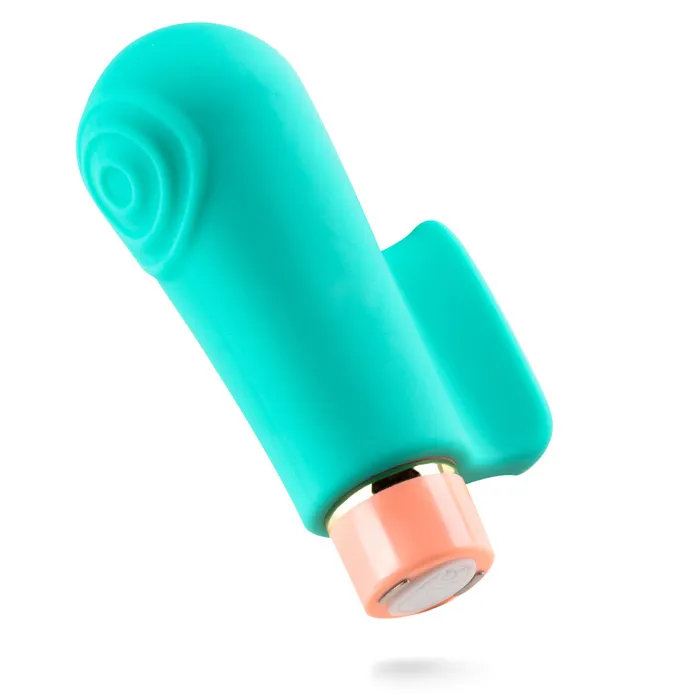 Aria By Blush Sensual AF Finger Fin Teal Silicone Vibrator with Powerful RumboTech Technology Blush Vibrators