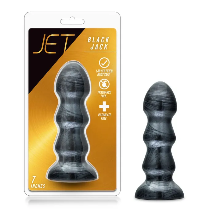 Blush Anal Jet By Blush Black Jack Carbon Metallic Black 7Inch Anal Plug