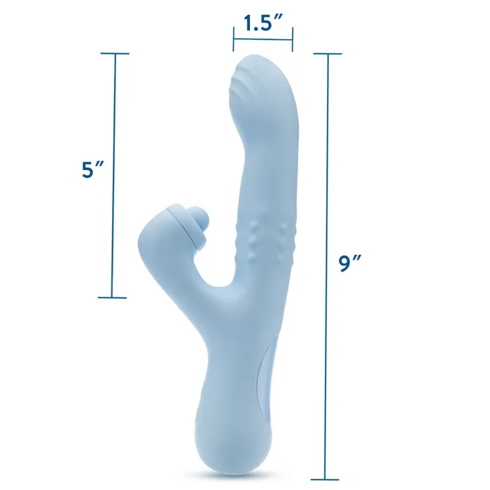 Blush Devin 925 Inch G Spot Clitoral Dual Stimulation Rabbit Vibrator In Blue 10 Vibration Functions Soft Silicone Blush Vibrators