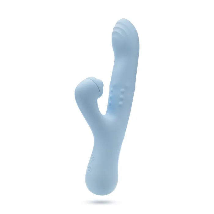 Blush Devin 925 Inch G Spot Clitoral Dual Stimulation Rabbit Vibrator In Blue 10 Vibration Functions Soft Silicone Blush Vibrators