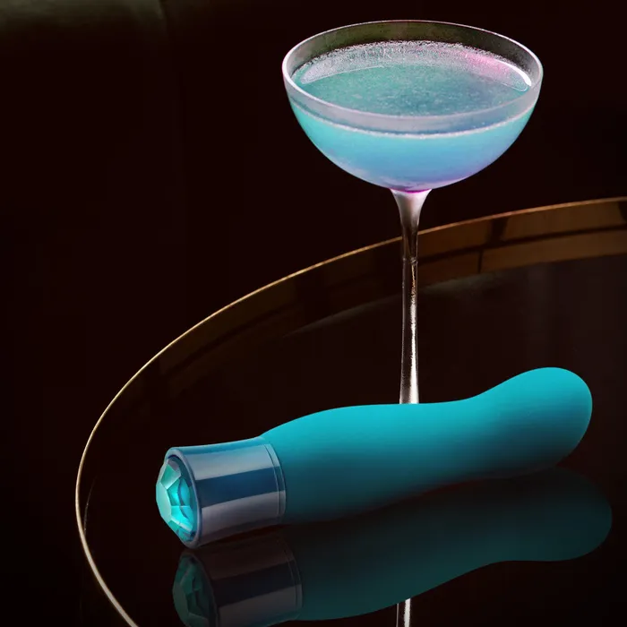 Blush Vibrators Oh My Gem By Blush Fierce 55 Inch Warming G Spot Stimulation Vibrator in Topaz with Powerful RumboTech Technology