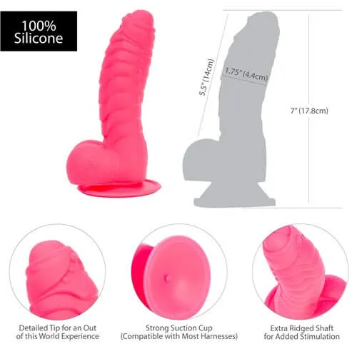 BMS Enterprises Dildos Addiction 100 Silicone Tom 7 inches Realistic Dildo with Balls Pink