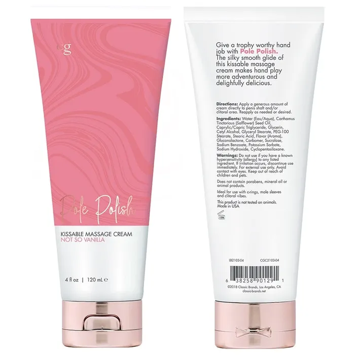 CG Pole Polish Kissable Massage CreamNot So Vanilla 4oz CLASSIC BRANDS Couples