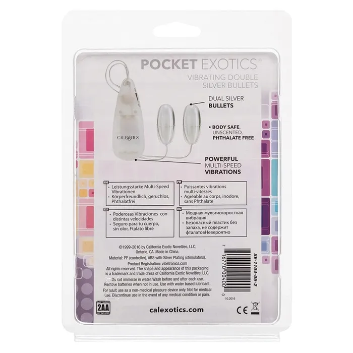 Dildos CAL EXOTICS Pocket Exotics Double BulletsSilver