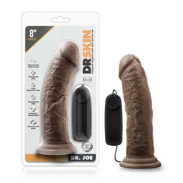 Female Sex Toys Dr Skin Dr Joe 8 Inches Vibrating Cock with Suction Cup Chocolate Brown Blush Novelties Female Sex Toys Dr Skin Dr Joe 8 Inches Vibrating Cock with Suction Cup Chocolate Brown Blush Novelties