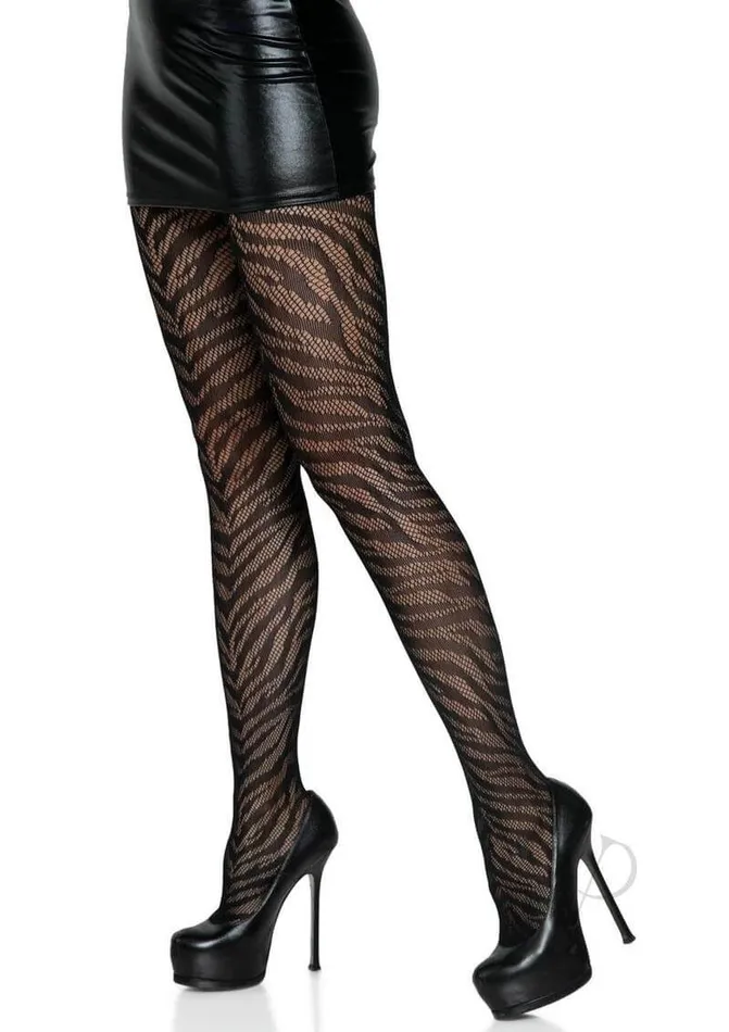 Leg Avenue Zebra Net Tights Black Sexy Fishnet Animal Print Tights Leg Avenue Inc Anal