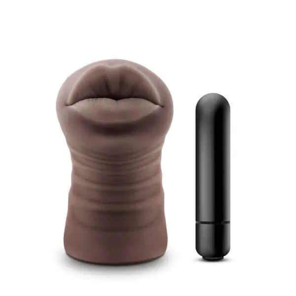 Male Sex Toys Blush Novelties Hot Chocolate Renee Brown Vibrating Mouth Stroker