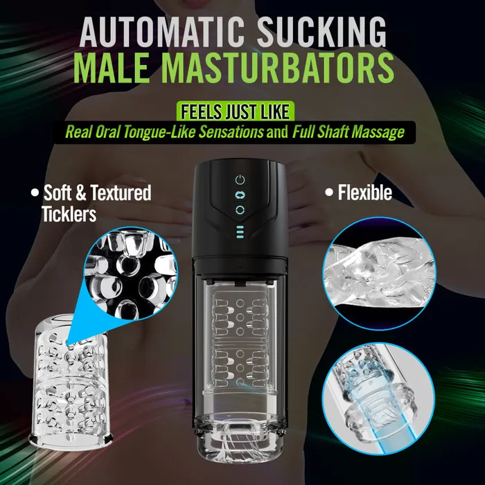 Male Sex Toys M For Men By Blush Whirlwind Pro Rotating Sucking Automatic Male Masturbator With Auto Suction Technology Black Blush