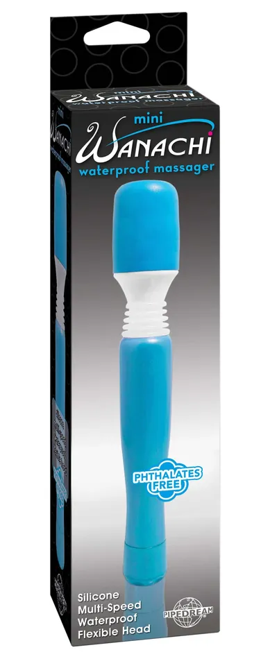 Vibrators Pipedream Products MINI WANACHI MASSAGER BLUE