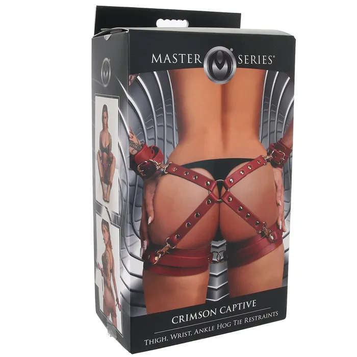 XR Brands Male Sex Toys Master Series Crimson Captive Hog Tie Restraint