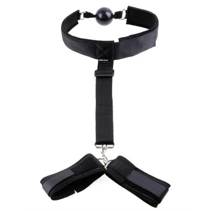 Pipedream Couples Fetish Fantasy Series Gag and Wrist Restraint Black